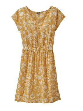 Patagonia Women’s June Lake Dress, Yellow Floral, L